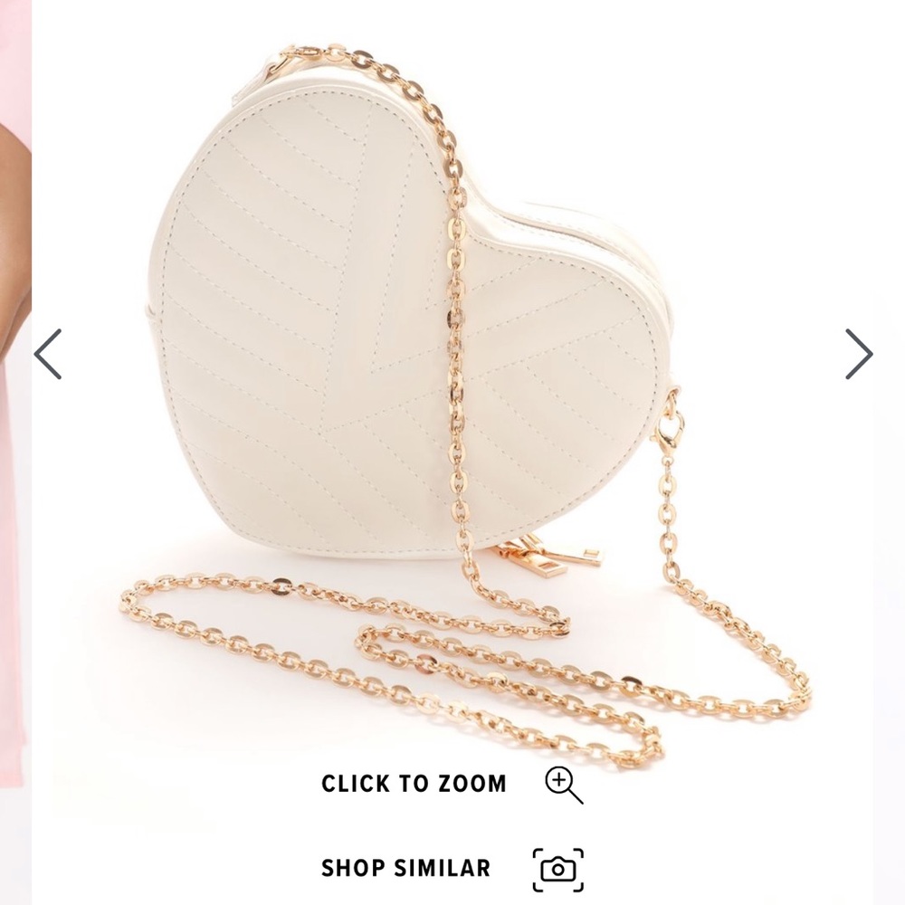 White heart crossbody purse